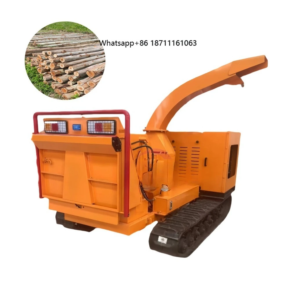 Forestry Machinery Sawdust Mobile Stump Grinder Wood Chipper with Crawler