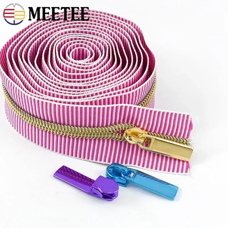 

1-5M 5# Nylon Zippers Tape+Slider for Sewing Bag Garment Cloth Coil Zip Coat Jacket Zips By The Meter Repair Kit DIY Accessories