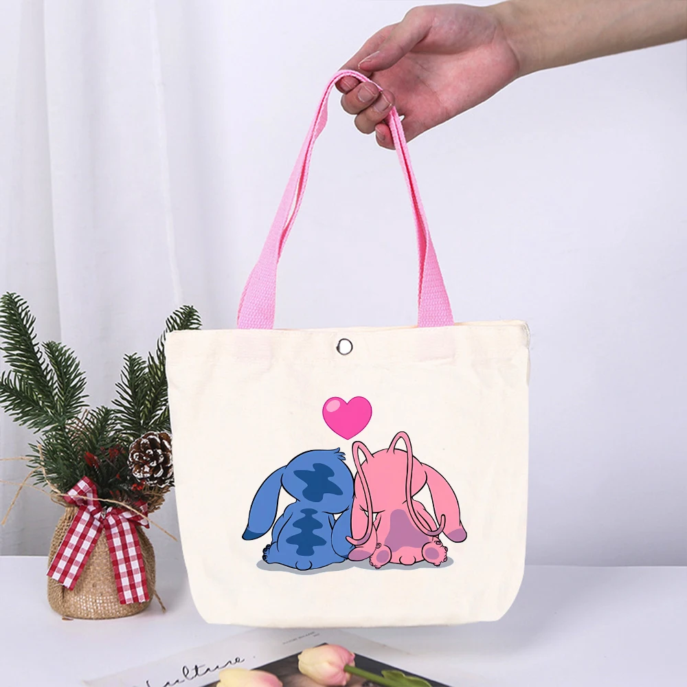 Borsa per la spesa pieghevole portatile Disney Stitch borsa per la spesa impermeabile grande borsa in tela ecologica riutilizzabile