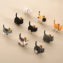 Hardware Decor Resin Cat Shape Drawer Knobs Lovely Cartoon Wardrobe Door Knob Handle Durable Multipurpose Hanging Hooks Cabinet