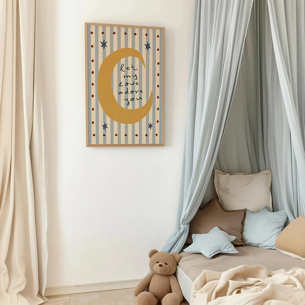 You Shine Bright Quote Prints Sleep Tight Wall Art Canvas Painting Star Moon Sun Nursery Pictures for Kids Play Room Decor