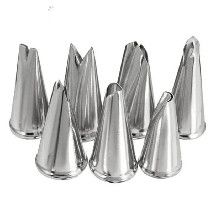 1/5/7Pcs Leaves Nozzles Set Stainless Steel Icing Piping Nozzles  Reusable Cream Tips Cupcake Decorating Tools Accessories