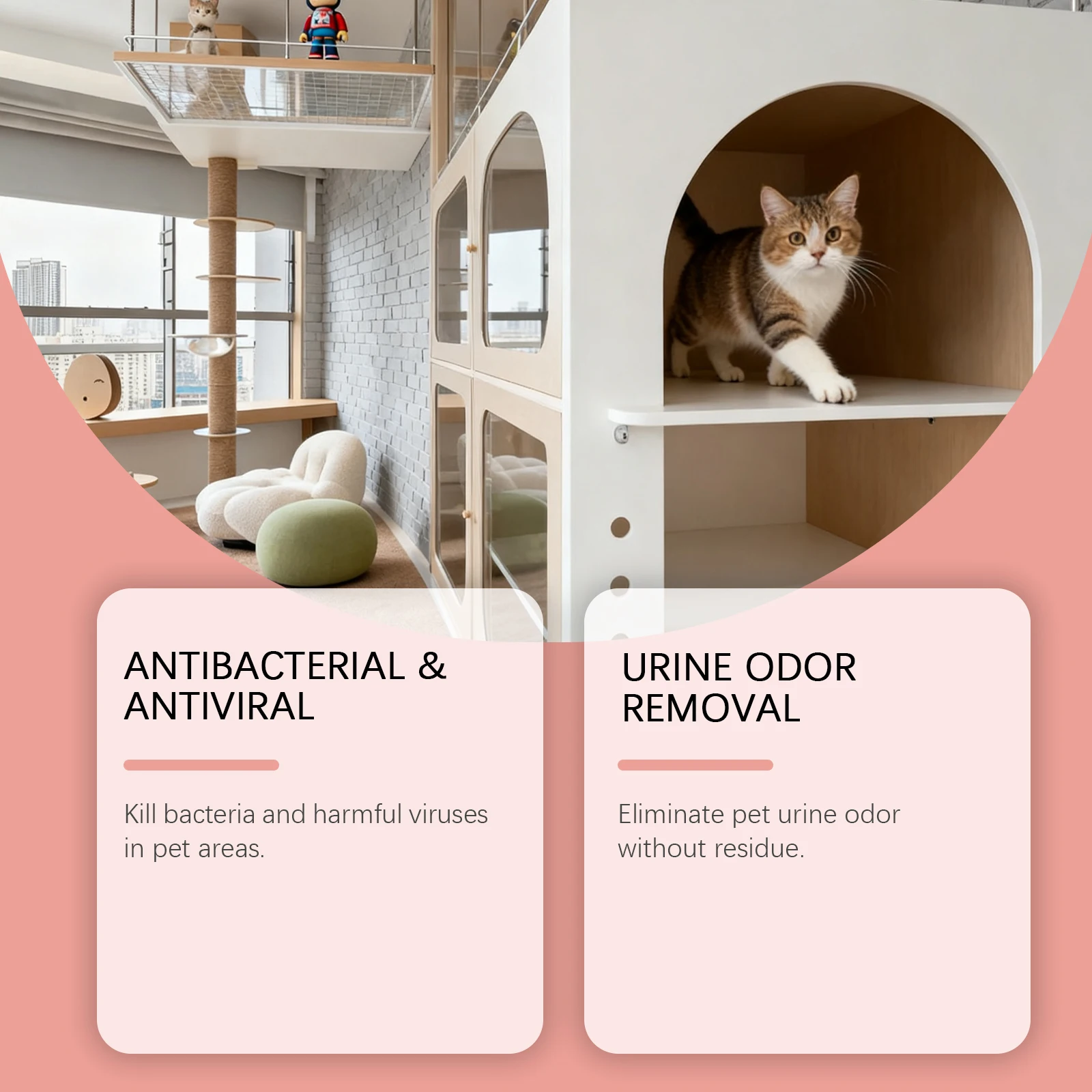 Haustier-Urin-Eliminierer-Spray Fleckenentferner Frischer Milder Mehrzweck-Reiniger für Teppich Katzenklo Sofa Katzen- und Hundeurin-Geruchsbeseitiger-Spray – Detail 4