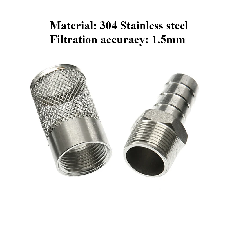 4/6/8/10/12/14/16mm 304 Stainless Steel Hose Mesh Filter Strainer Filtering Fittings For Garden Car Washing Aquarium Water Pump