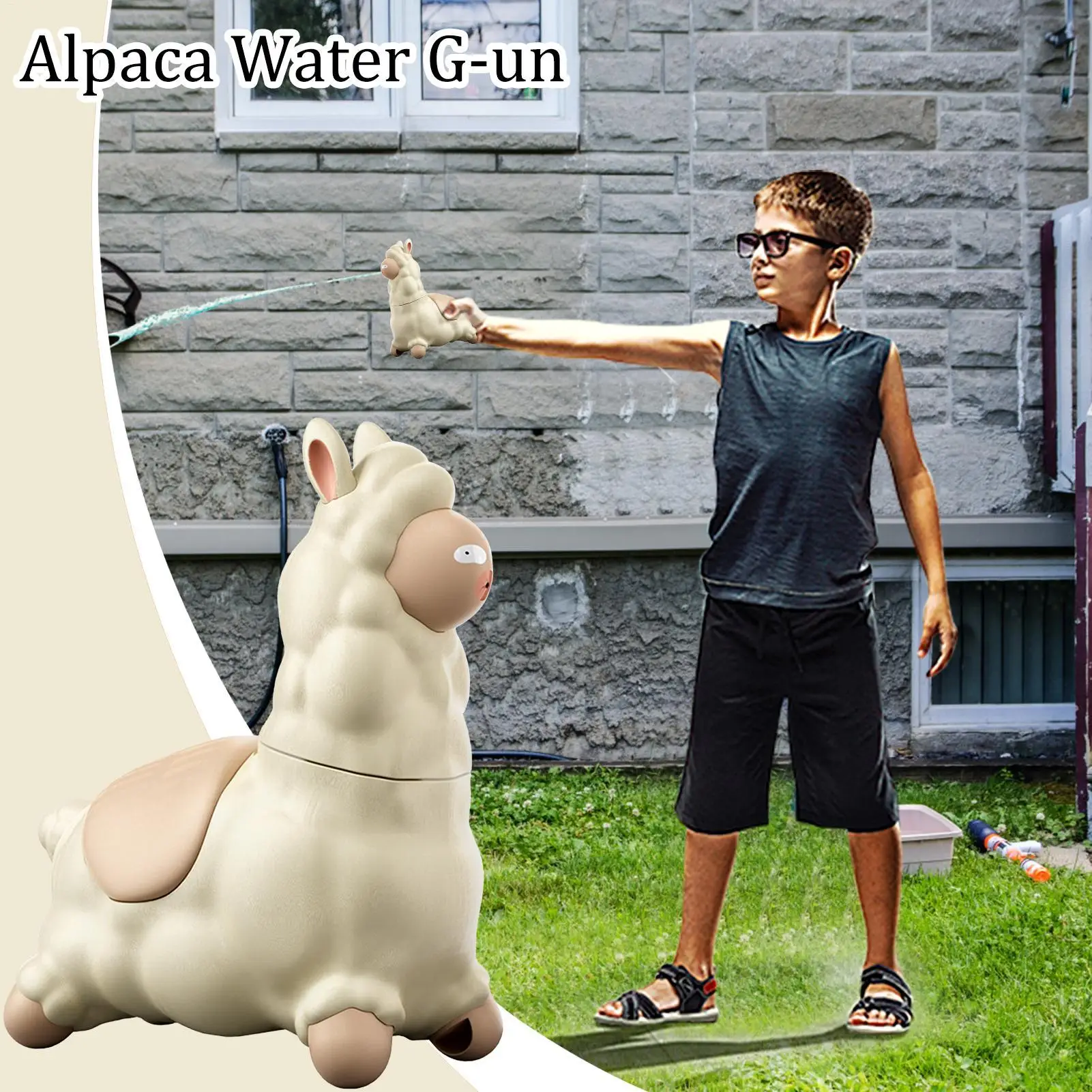 

New Spitting Water Toy Squirt Gun Alpaca Interactive Water Sprayer With Head-Shaking Summer Backyard Beach Bathtub Water Play