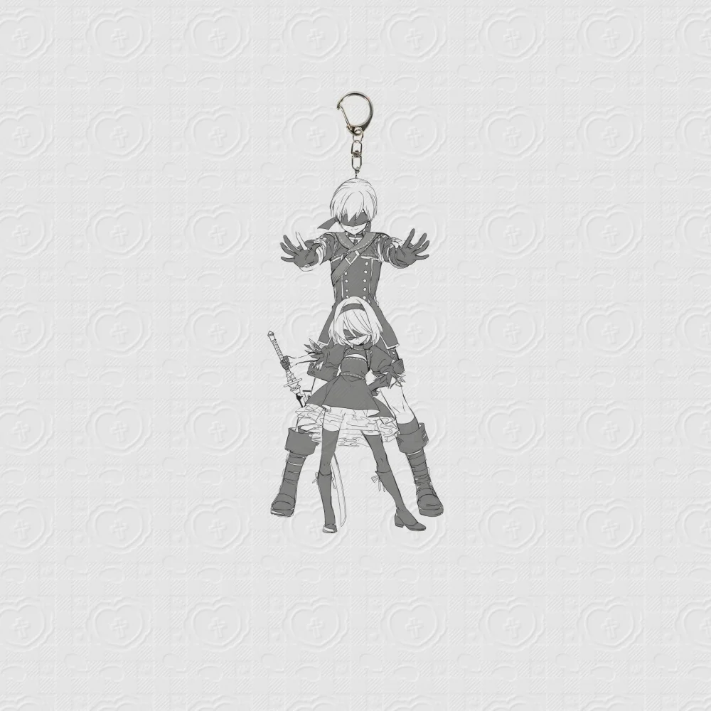 6 سنتيمتر لعبة NieR: Automata سلسلة مفاتيح مصنوعة من الأكريليك نموذج تأثيري شخصيات حلية اكسسوارات عيد الميلاد جمع هدية #3