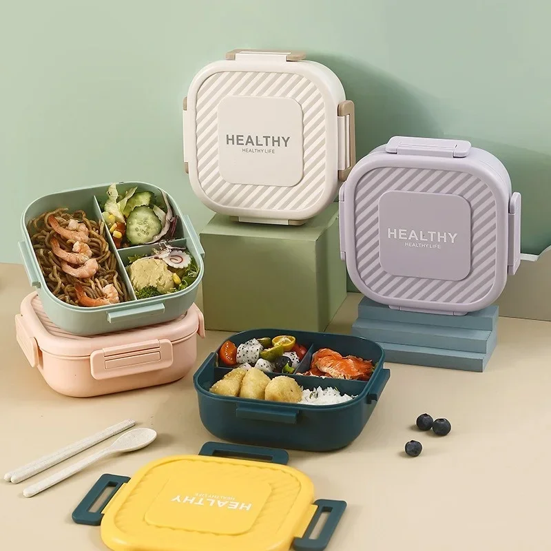 1300ML Portable Compartments Lunch Box for Children Bento Box Food Storage Container Leakproof Picnic Fruit Salad Box Dinnerware