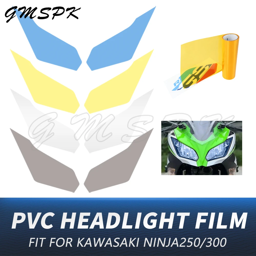 Motorcycle Headlight Anti Scratch Protection Film PVC Clear Head Lamp Light Decor Sticker Fit for Kawasaki Ninja 250 Ninja 300