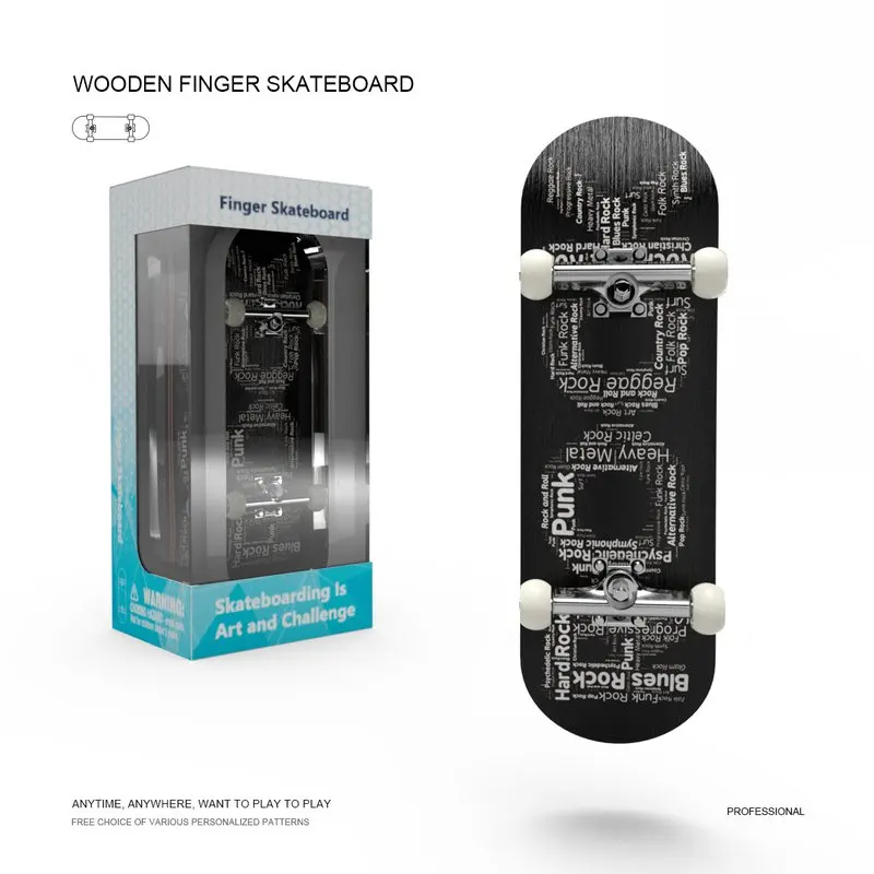 Skateboard da dito Set in legno Acero Professionale Mini Giocattolo per bambini Skateboard Hobby Novità Tastiera sensoriale antistress Regali divertenti