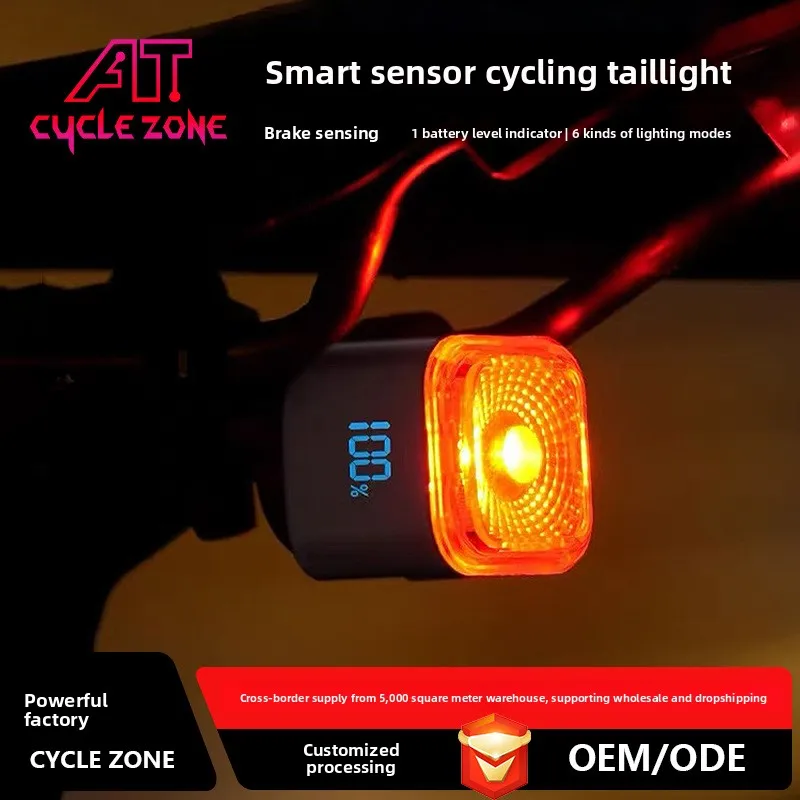 Brake-Sensing Bike Taillight - Smart Type-C Rechargeable Warning Light for Safer Night Riding