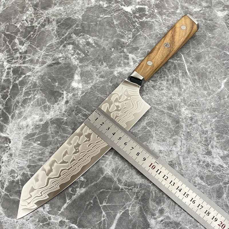 8 Inch Kiritsuke Knife 67-layers Damascus Steel 10Cr15Mov Blade Chef Cleaver Slicing Japanese Kitchen Knife Walnut Wood Handle