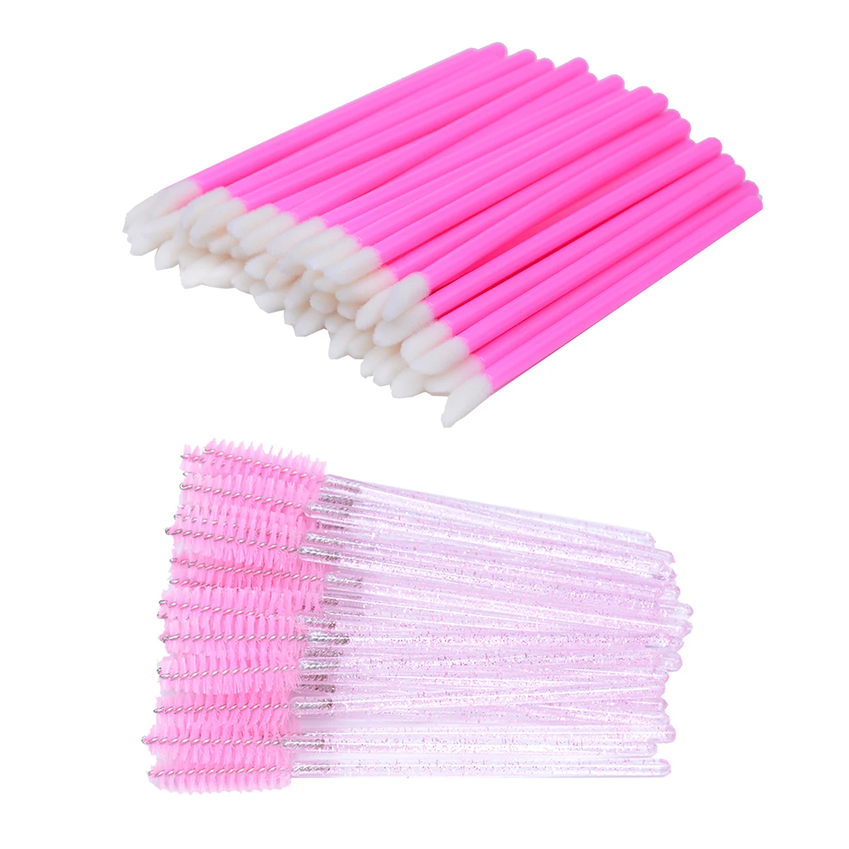 200Pcs Disposable Eyelash Brush Lash Extesion Mascara Wands Spoolies Tools Set Lipstick Lip Gloss Brush Makeup Applicators