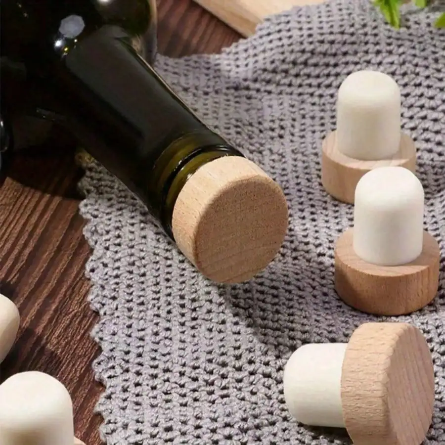 4PCS Wine Bottle Stopper Cork Stopper T - Shaped Polymer Stopper Sealed Oak Stopper Wine Bottle Vacuum - Pumping Stopper - Detail 1