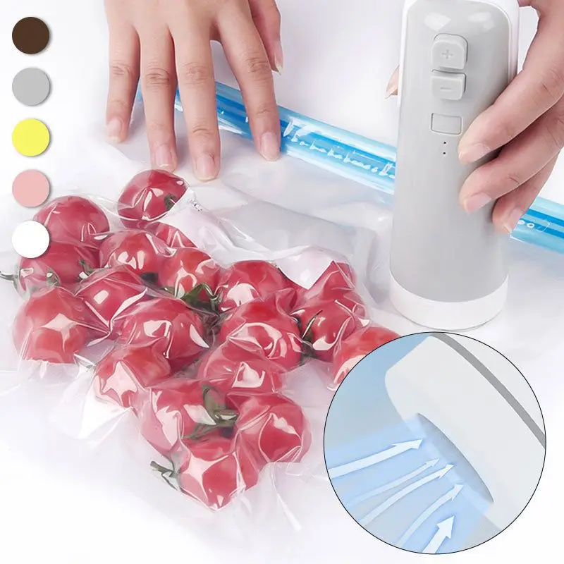 Máquina de sellado al vacío portátil para envasado de alimentos, Mini sellador de bolsas, sellador de calor de mano, máquina de sellado de bocadillos de alimentos