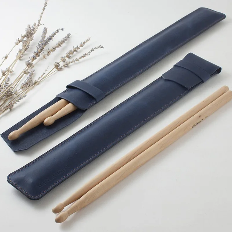 PU Leather Drum Stick Storage Bag Percussive Wood Belt Drum Stick Holster Shelf Drum Mallets Stick Musical Instrument Bag