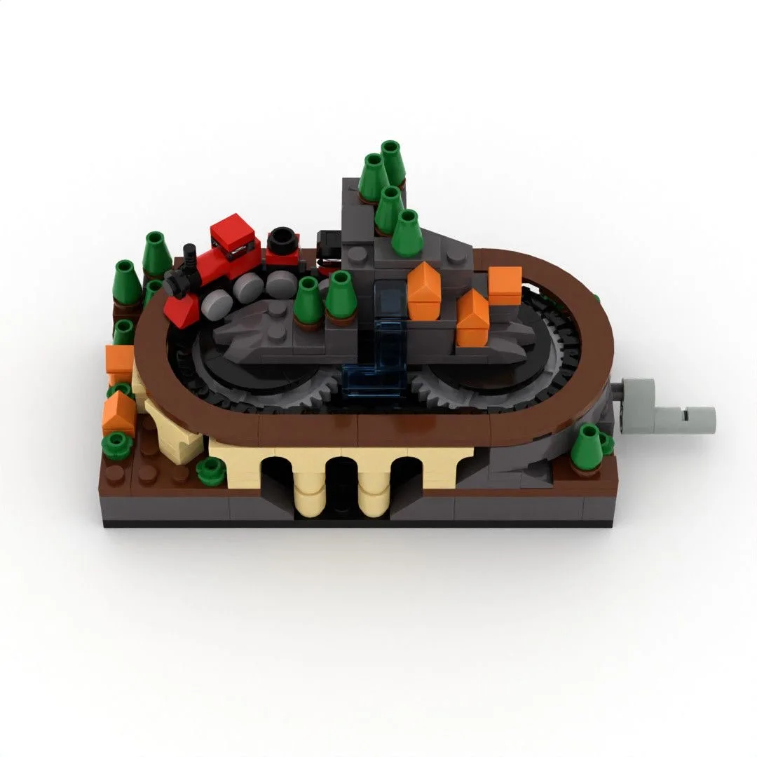4260 Little Engineer Domestic Building Blocks Small Particle Gear Mechanical Assembly Model Mini Train B MOC Set