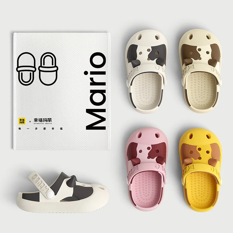 0-7y Kids Mules & Clogs Summer Baby Boys Girls Sandals Non-slip Cows Flat Soft Sole Beach Slippers Children Garden Shoes H3