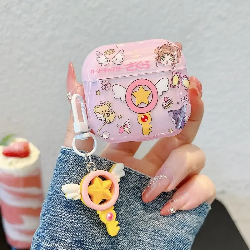 Милый мультяшный аниме-чехол для наушников Card Captor Sakura для Airpods 1 2 3 4 Pro 2 3, защитный чехол для беспроводной Bluetooth-гарнитуры
