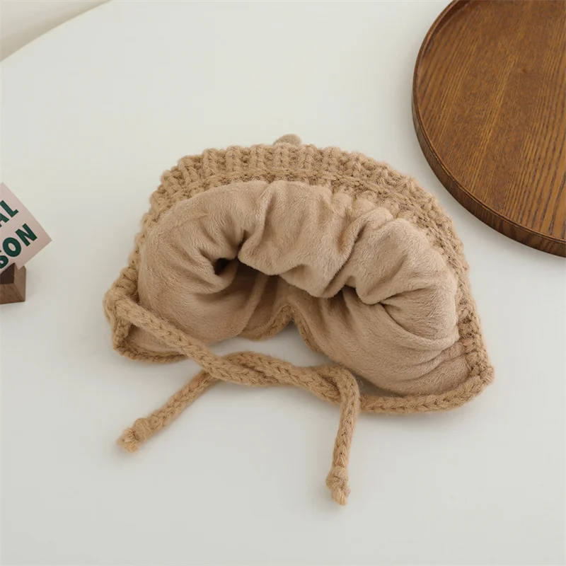 Baby Scarf Hat One-piece Knitted Cap Warm Cute Elk Horn Children Ear Protection Caps Korean Boys Girls Kid Windproof Hats