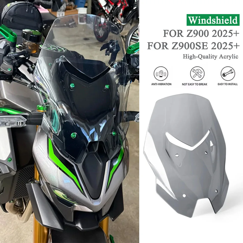 

New Z900 SE Windscreen Wind Shield Screen Deflector For Kawasaki Z 900 Z900 SE 2025 2026 Front Height Windshield Deflector