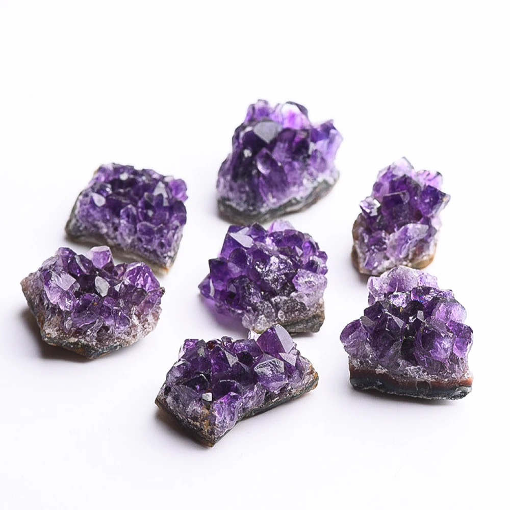 Natural Amethyst Cluster Purple Quartz Uruguay Cluster Irregular Crystal Mineral Stone Crafts Home Decoration Desktop Ornament