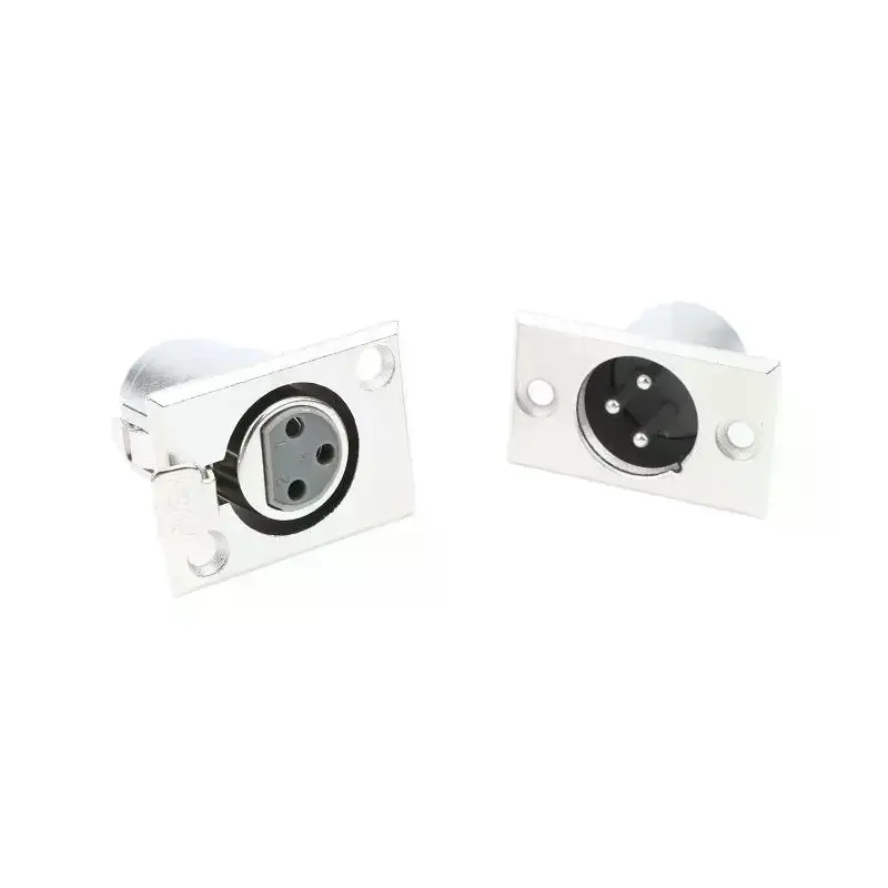 Durable 3-Pin XLR Wall Plate, 2 Male & 2 Female Panel Mount Connectors, Professional Studio Audio Equipment Sockets