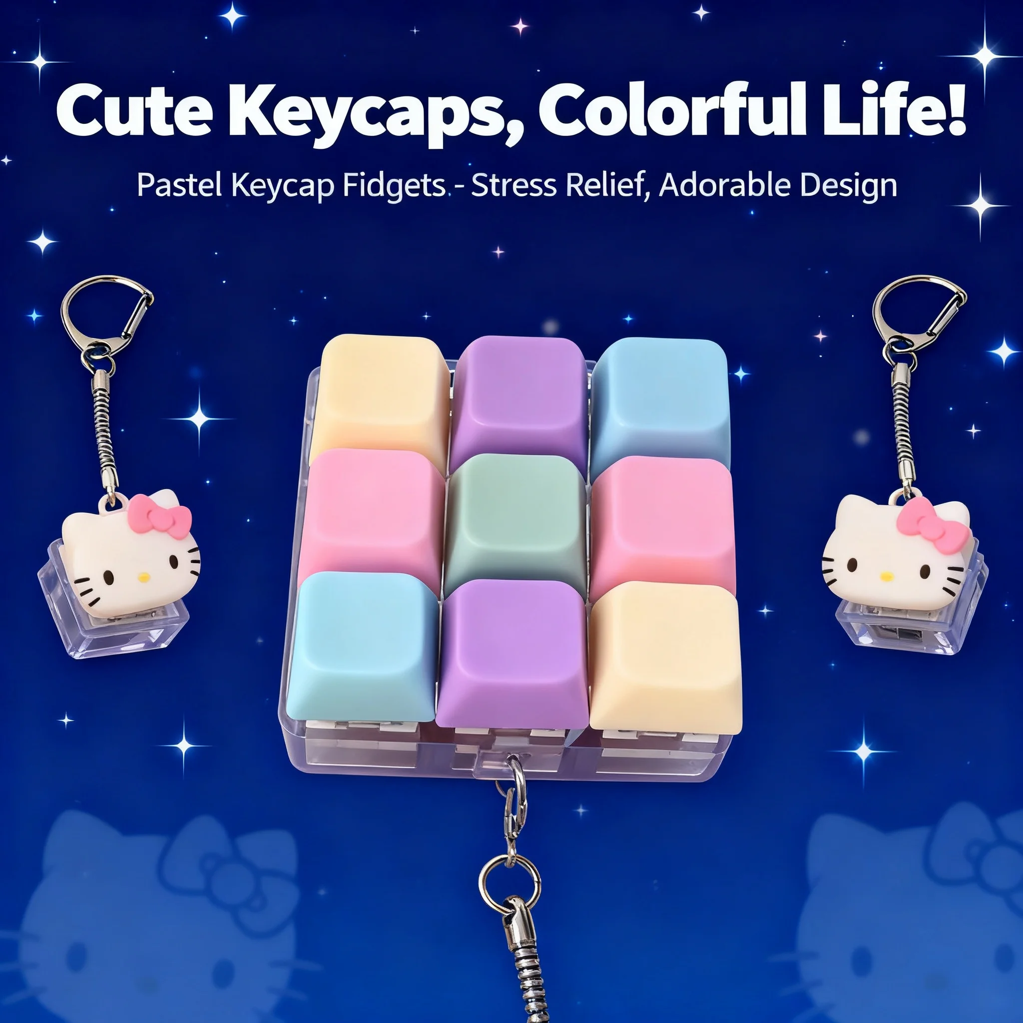 

Fidget Decompression Keychain Finger Keyboard Anti Stress Toy 1 4 5 9 Key Game For Adults Boys Girls Antistress Toys