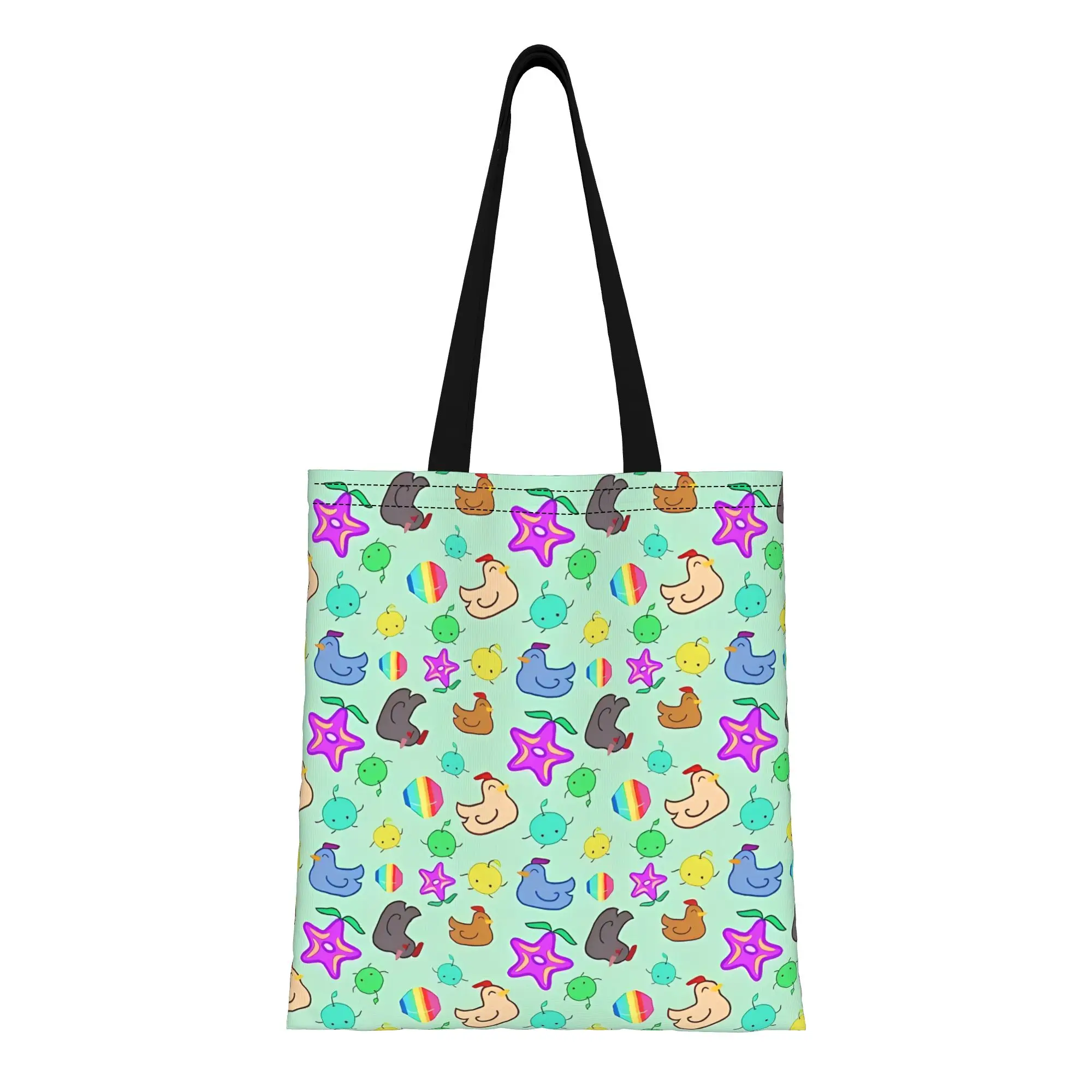 

Женская сумка-тоут Stardew Valley Happy Time Jumble Canvas для покупок, путешествий, активного отдыха, прочная сумка через плечо