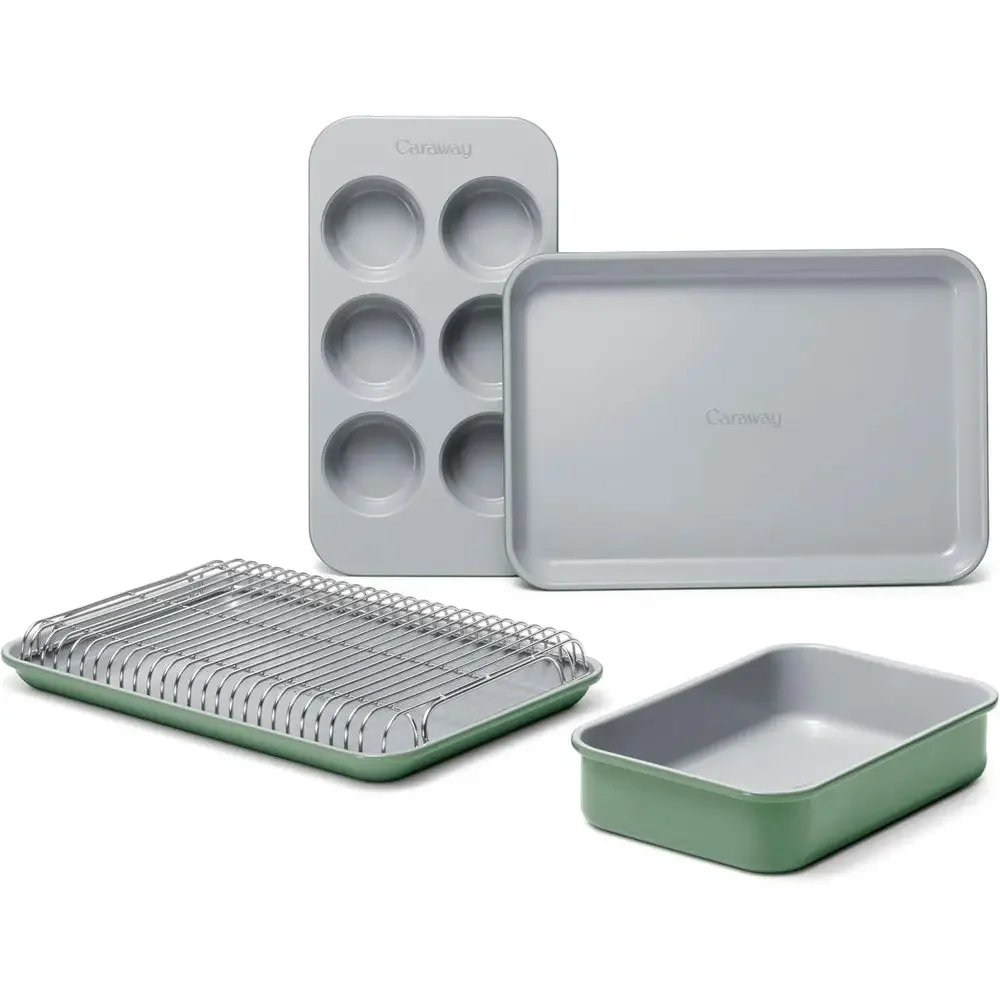 

Mini Bakeware Set – Naturally Non-Stick, Non-Toxic Ceic Coating – Compact Bg Pans Set or Small Kitchens & Ovens – Includes Bg Sh