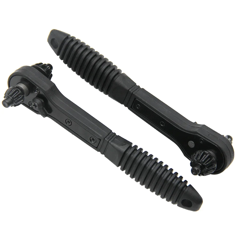 Black Two-in-One Ratchet Drill Chuck Key Wrench Dual-Use 12.8mm/17.2mm Tool Ratchet Wrench for Home Improvement