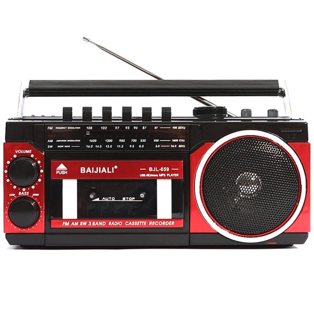 

Portable Vintage Radio Retro FM/AM/SW Old Fashion Classic Style USB MP3 Audio Wireless Cassette Tape Player Recorder BJL-659