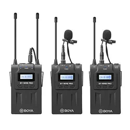 BOYA by-WM8 Pro-K2 UHF dual-channel wireless lavalier studio recording microphone for camera