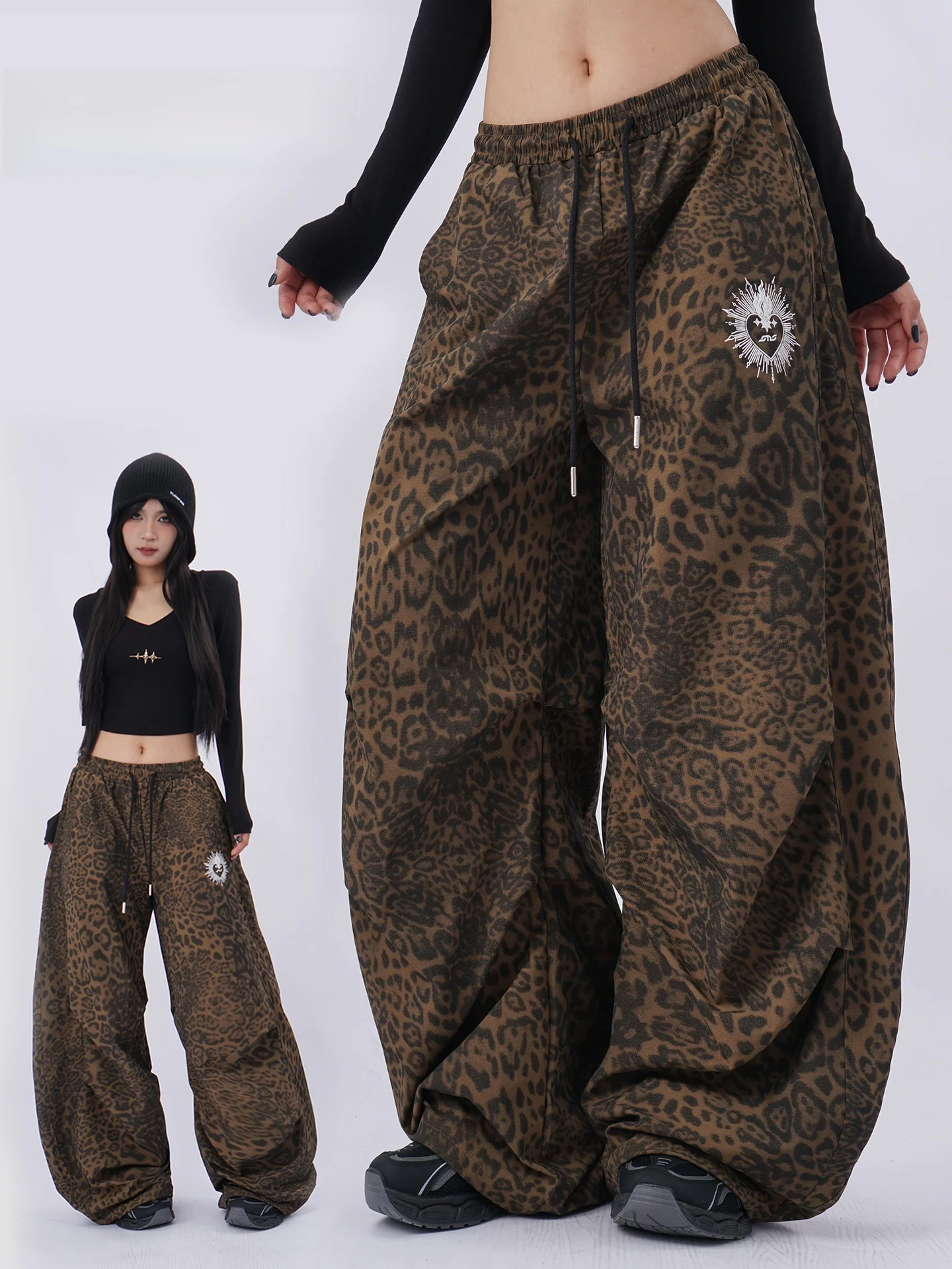 

Женские свободные брюки-клеш для работы, повседневные, для уличных танцев, хип-хопа, с низкой талией, из других материалов, 100% трендовые