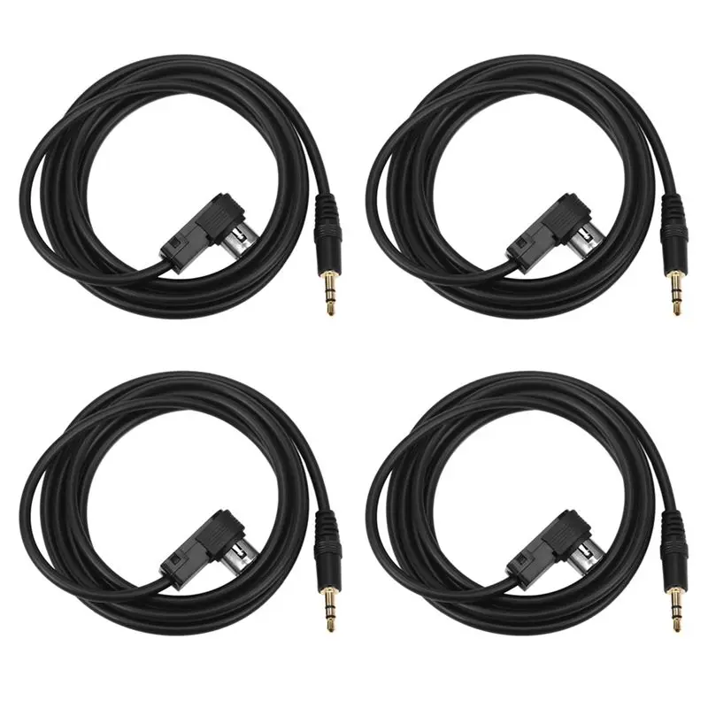 AEA6-4X Car 3.5Mm Stereo Mini Jack For ALPINE/JVC Ai-NET 4FT 100Cm Aux Car Audio Cable Fit For Adapter For Phone