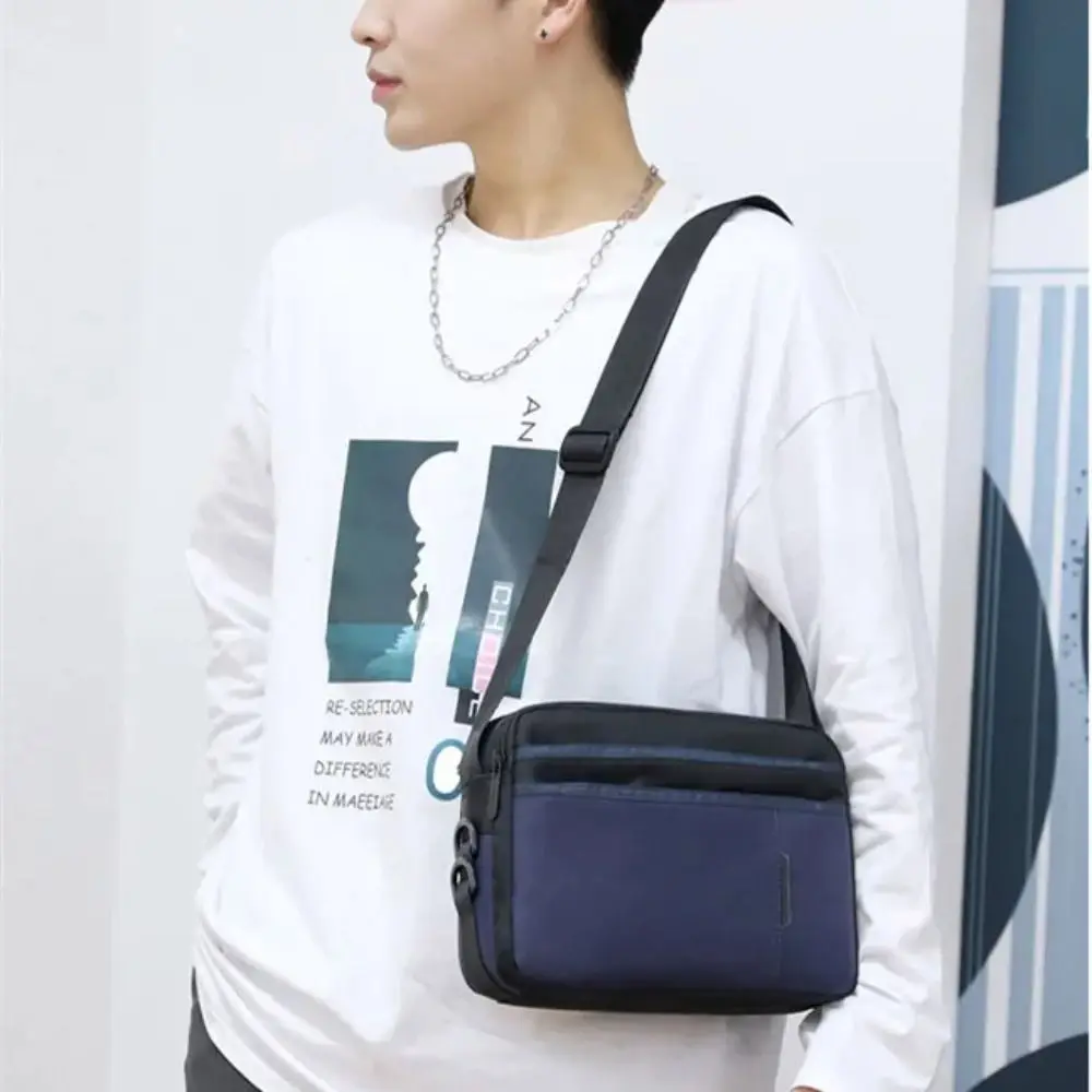 حقيبة كتف رجالية بكتف واحد، سعة كبيرة، متعددة الجيوب، حقيبة ساعي البريد للرجال، حقيبة كروس من النايلون متعددة الوظائف #3