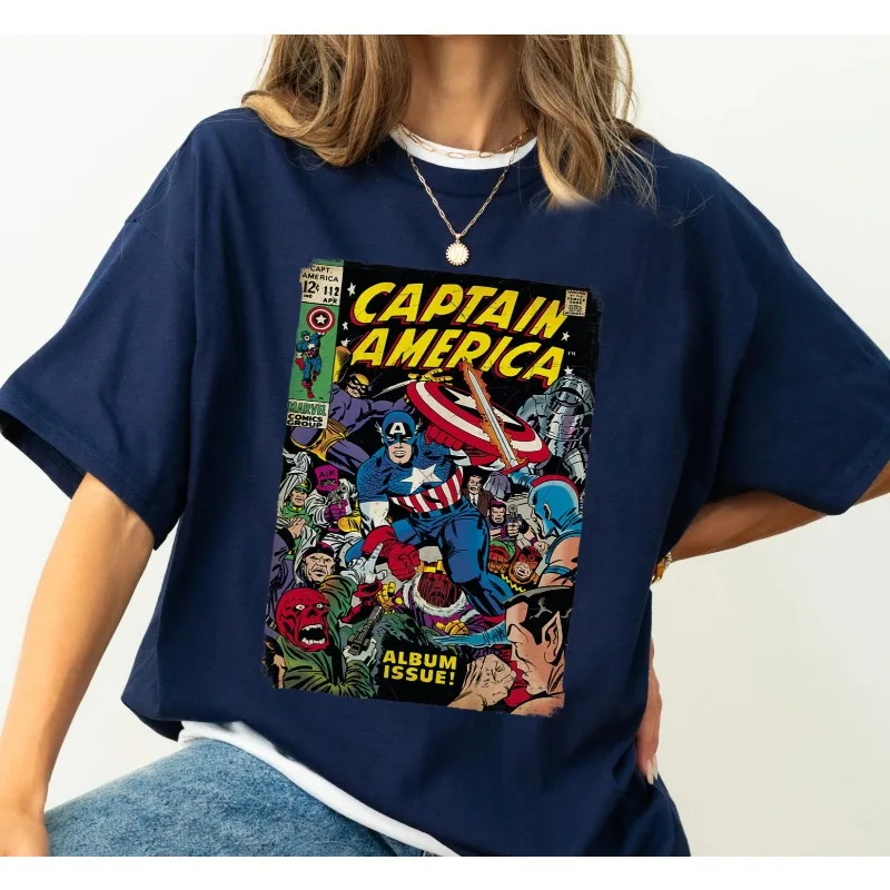 Marvel Captain America Avengers Comics unisex, puro cotone per tutte le stagioni, casual e alla moda, adatto sia per uomini che per donne