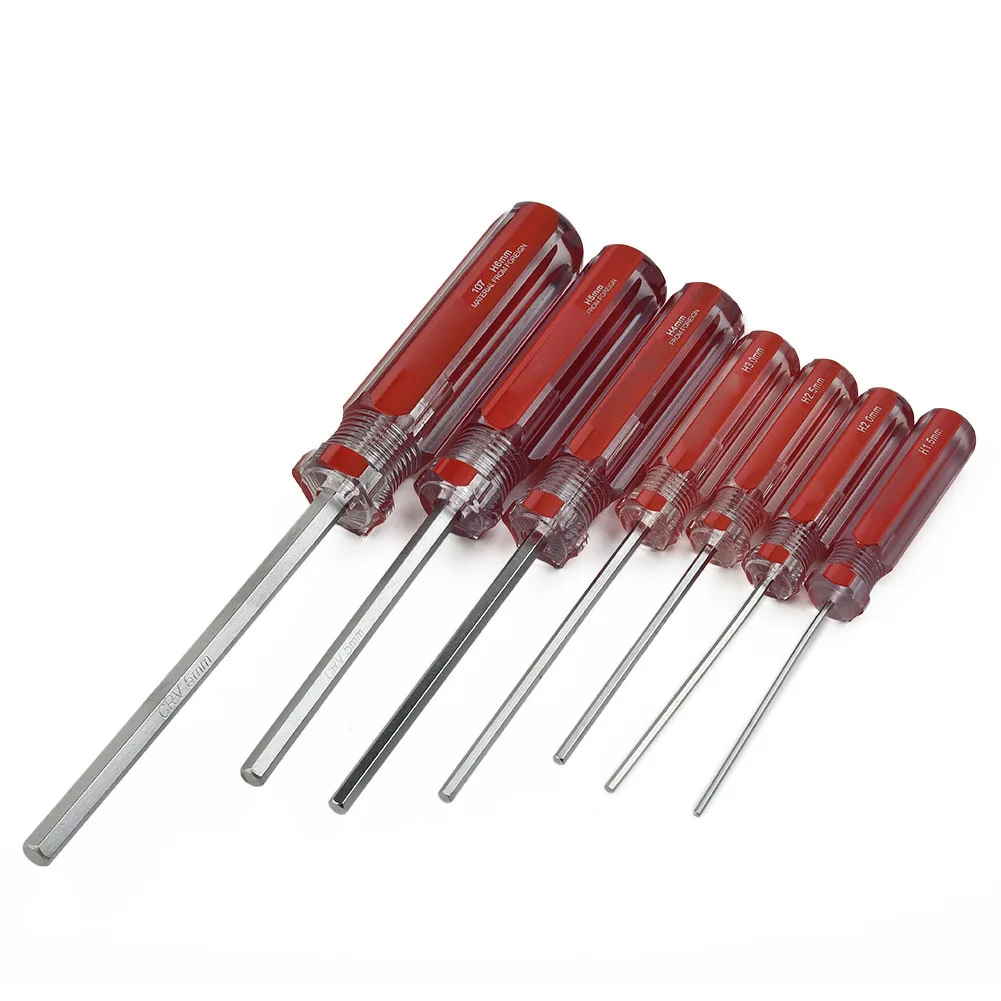 5/1pcs Hexagon Screwdriver Flat Head Hex Shank Magnetic Screwdriver Steel Hand Manual Tool Repair Tools 1.5/2/2.5/3/4/5/6mm