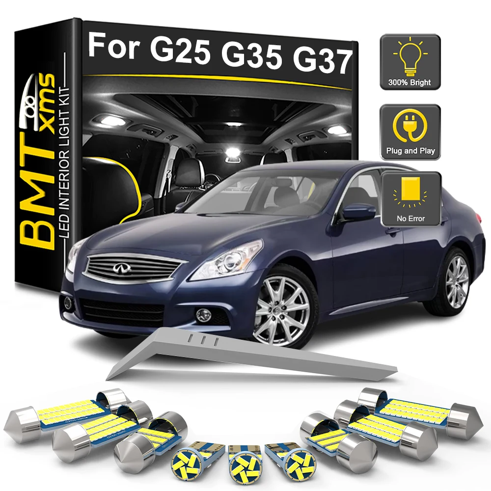 

BMTxms LED Interior Lights Bulb Kit For Infiniti G25 G35 G37 G37S Sedan Coupe Cabrio 2003-2009 2010 2011 2012 2013 Accessories