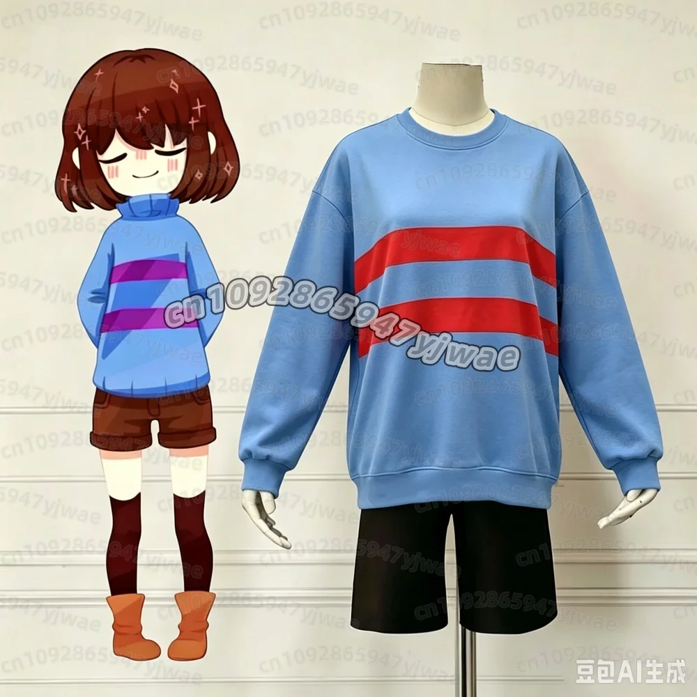 Deltarune Undertale Kris Cosplay Hoodies Long Sleeve Fashion Hooded Sweatshirt Men Women Clothing Green Yellow Striped hoodies