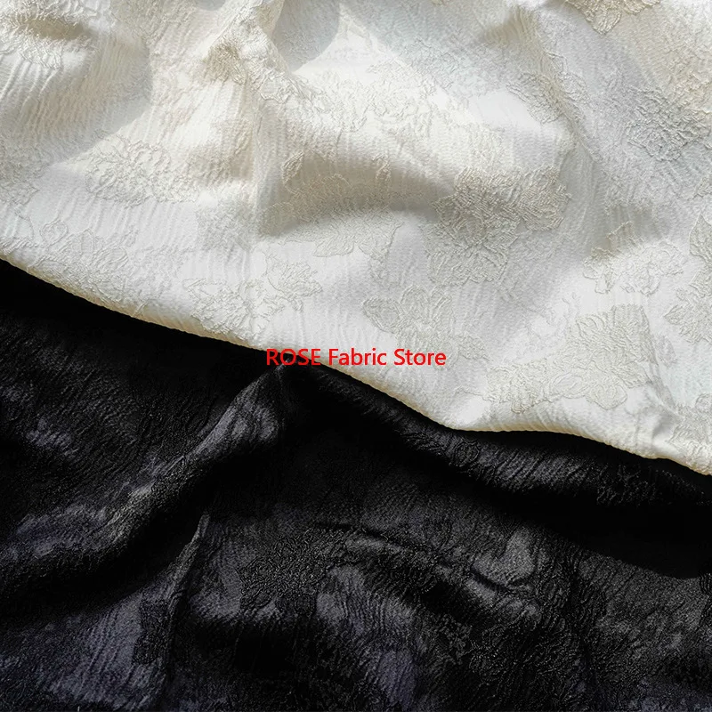 1 meter Embossed Dyed Jacquard Fabric Micro Elastic Drape Plain Women's Cheongsam Dress Diy Making Fabric