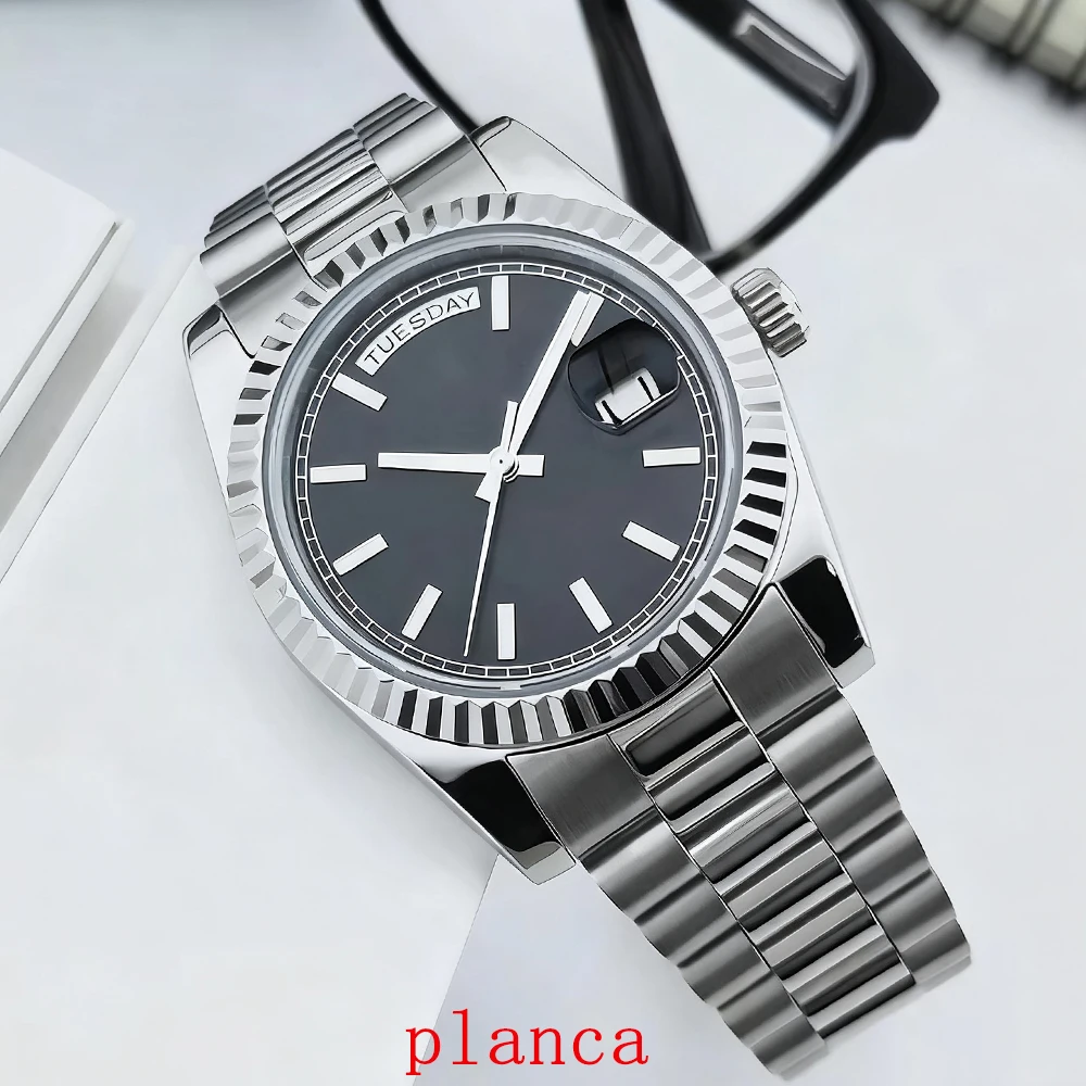 นาฬิกาข้อมือผู้ชายแบบอัตโนมัติขนาด 36 มม. สายสแตนเลส กระจกแซฟไฟร์ กันน้ำ สำหรับดำน้ำ รุ่นหรูหรา