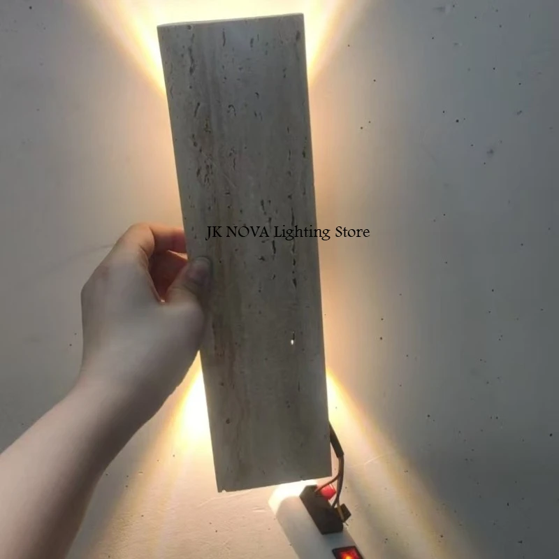 Outdoor Waterproof Yellow Cave Stone Medieval Wabi Sabi Bedroom Cream Wind Up and Down Luminous LED Wall Lamp Outdoor Lighting