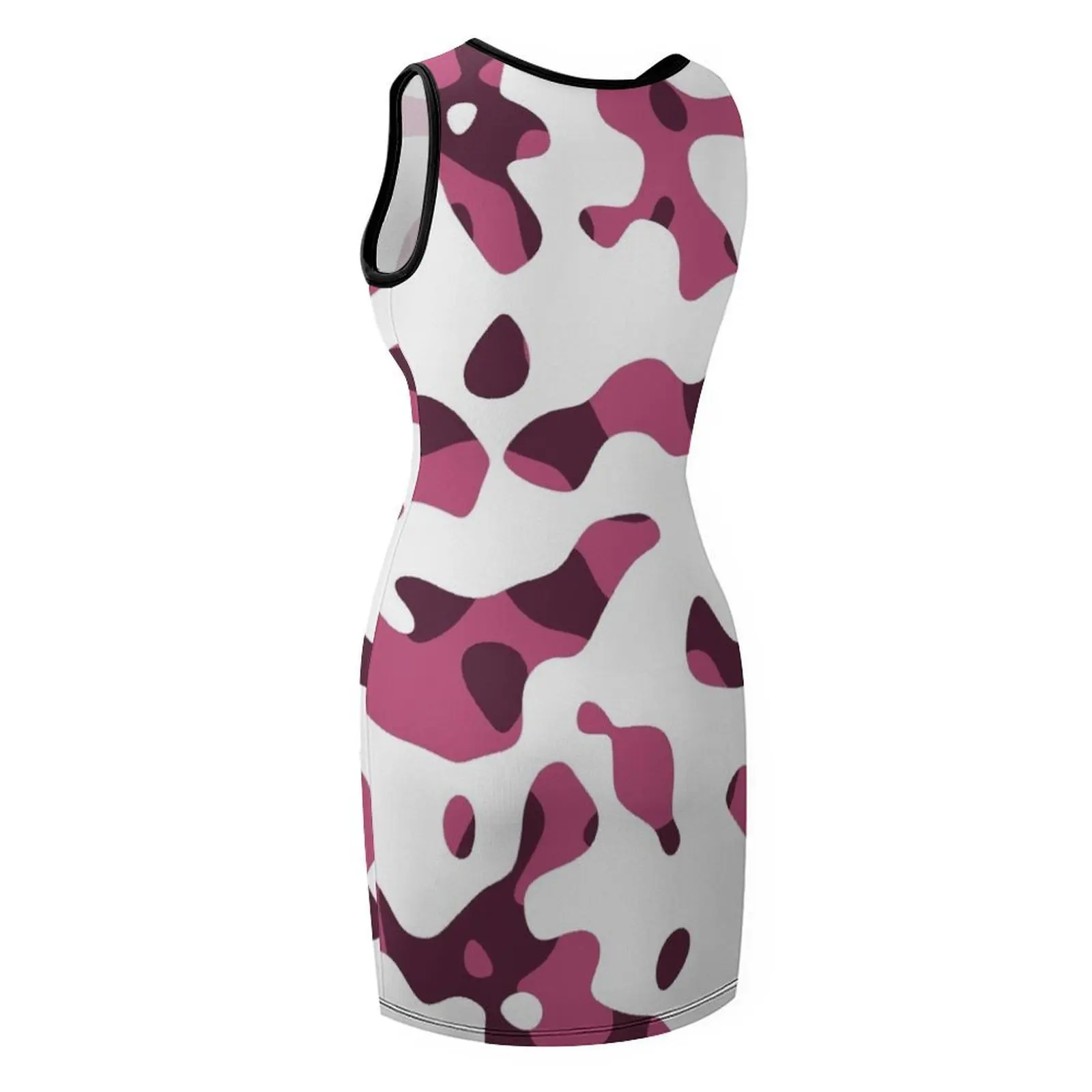 Rosa e branco camo sem mangas vestido de verão mulher roupas femininas vestidos estilo coreano vestidos de festa