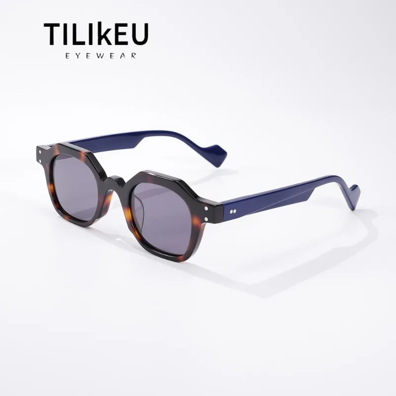 

High Quality Vintage Acetate Sunglasses Men Senior Luxury Brand Designer Polygonal Women Fashion Trend Travel Party Sunglasses
