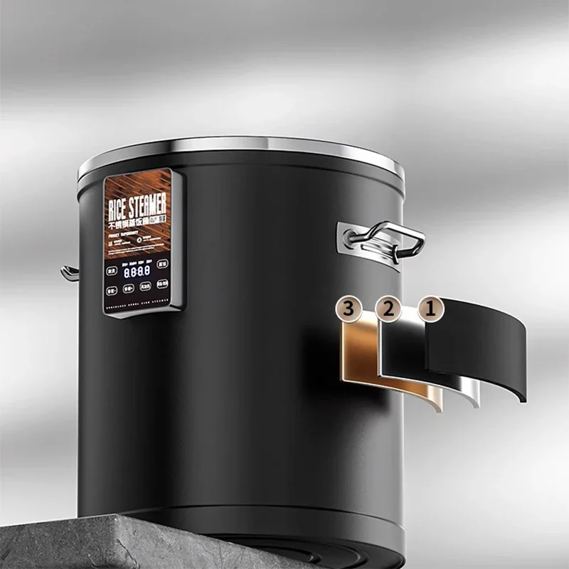 เครื่องนึ่งหม้อหุงข้าวไฟฟ้าอัจฉริยะเครื่อง45L ไฟฟ้าขนาดใหญ่สำหรับใช้ในเชิงพาณิชย์เครื่องนึ่งข้าวตู้ไม้ข้าว