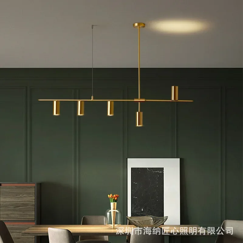 Aisilan LED Chandelier Modern All Copper Dining Room Light Luxury Bar Nordic Home Spot Pendant Lamp Interior Lighting Fixture