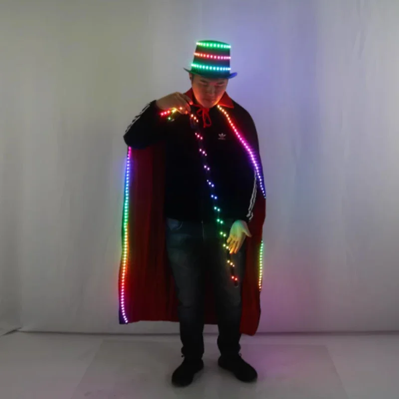 Direct Selling Luminous LED Hat Cloak Cosplay Jazz Dance Colorful Crutches Ktv Dance Festival Carnival Performance Party Props