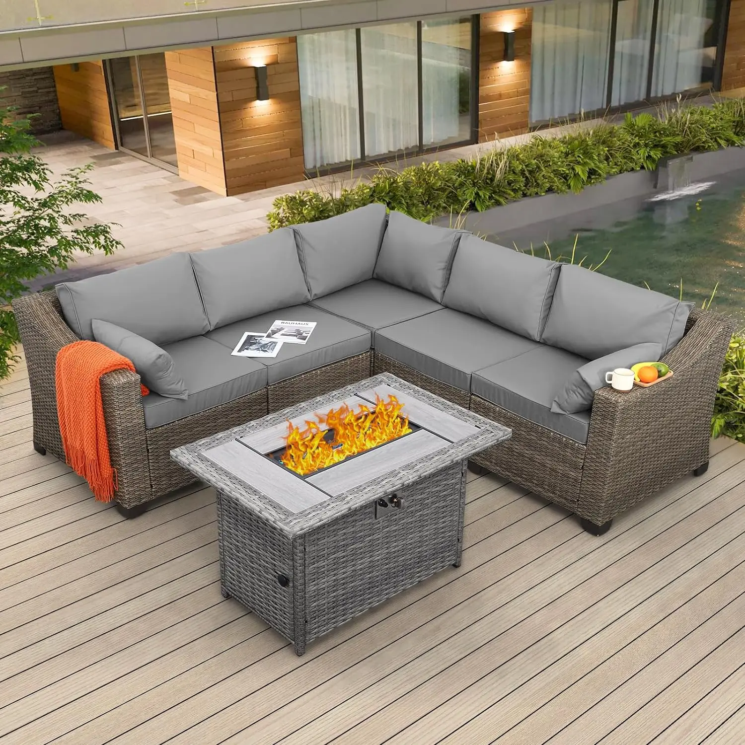 Furniture 6 Piece Set of Outdoor Patio Furniture 45