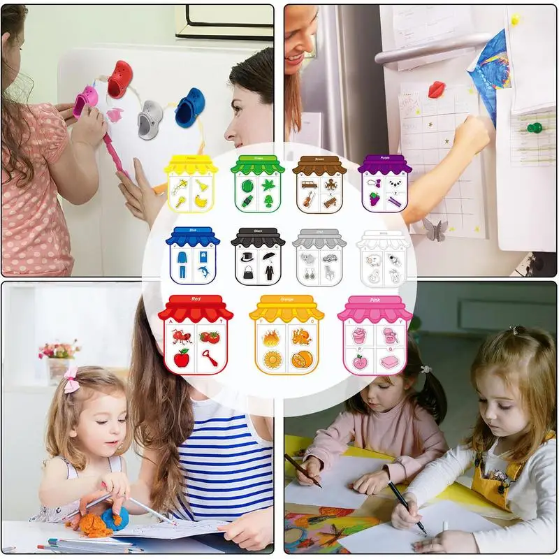 Magnet Color Sorting For Fridge Montessori Magnetic Fridge Color Sorting Stickers Set Multifunctional Creative Early Development