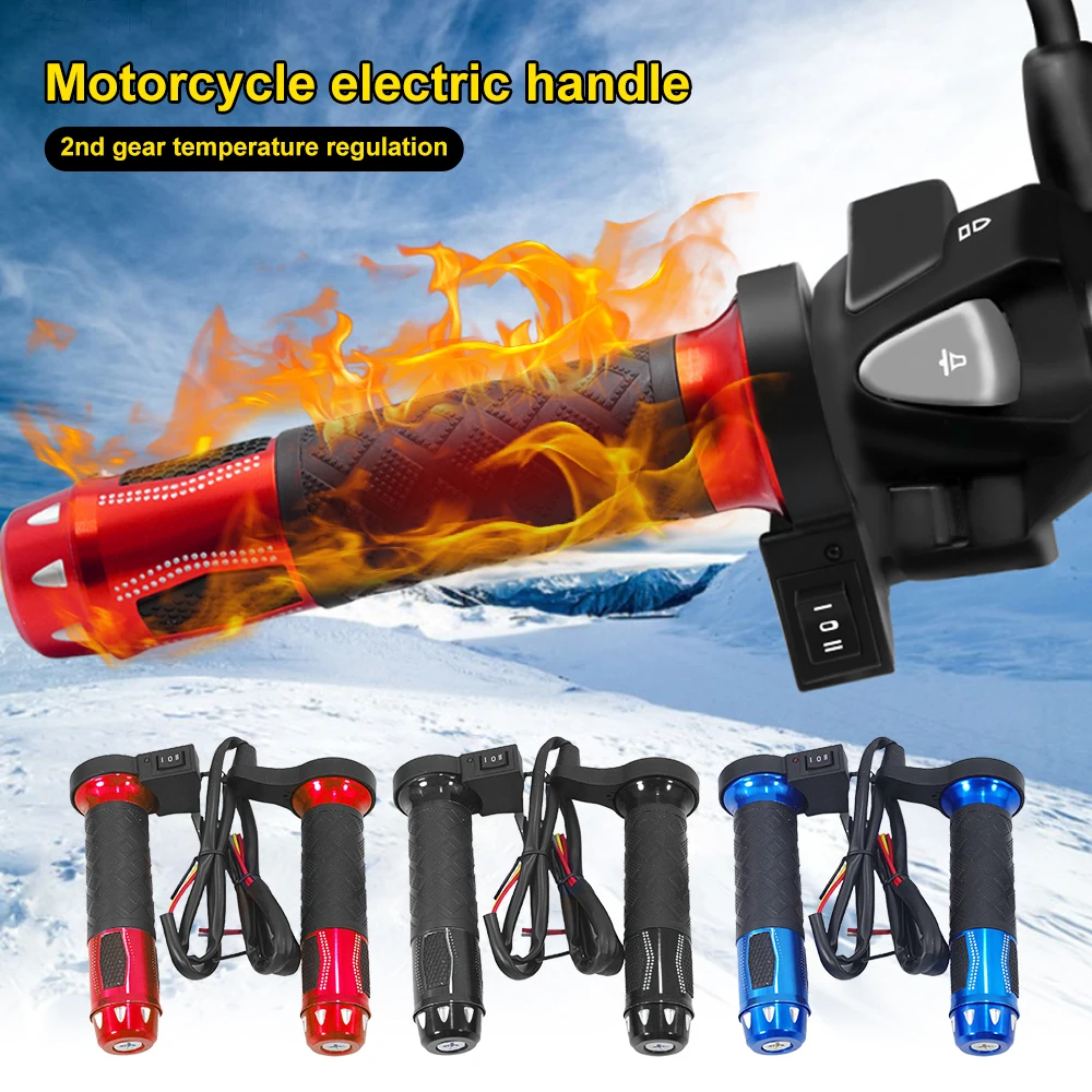 NEW Motorcycle 22mm Hand Heated Grips Molded Grips ATV Warmers Adjust Temperature Hot Handlebar Handle Moped Bar Hand Warmer